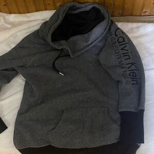 Calvin Klein Charcoal Hoodie with Black Accents women’s size XL